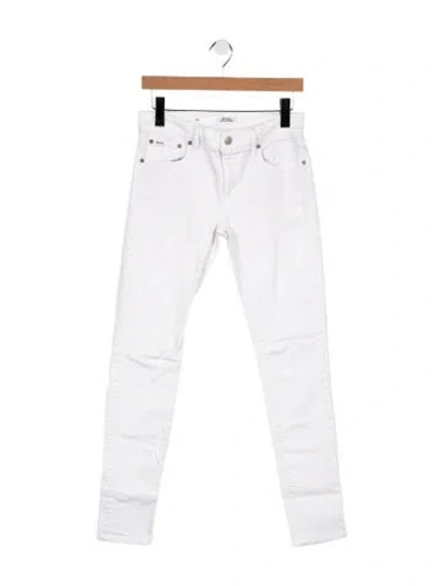 Pre-owned Polo Ralph Lauren Mid-rise Skinny Leg Jeans In White