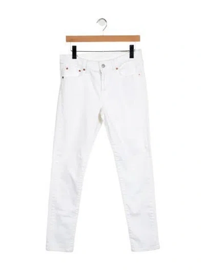 Pre-owned Polo Ralph Lauren Mid-rise Skinny Leg Jeans In White