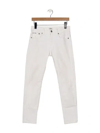 Pre-owned Polo Ralph Lauren Mid-rise Skinny Leg Jeans In White