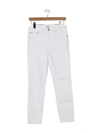Pre-owned Polo Ralph Lauren Mid-rise Skinny Leg Jeans In White