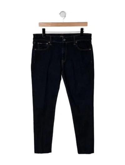 Pre-owned Polo Ralph Lauren Mid-rise Straight Leg Jeans In Black