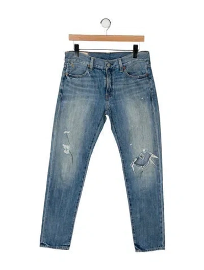 Pre-owned Polo Ralph Lauren Mid-rise Straight Leg Jeans In Blue
