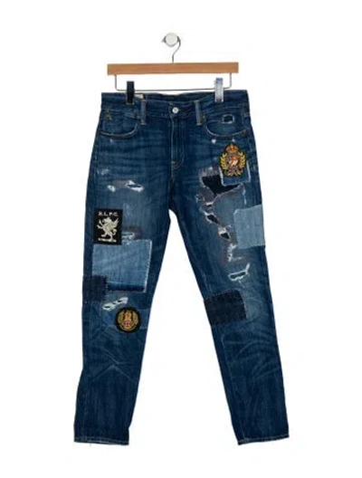 Pre-owned Polo Ralph Lauren Mid-rise Straight Leg Jeans In Blue