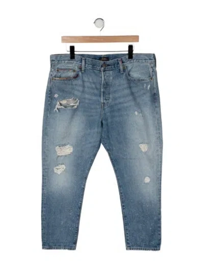 Pre-owned Polo Ralph Lauren Mid-rise Straight Leg Jeans In Blue