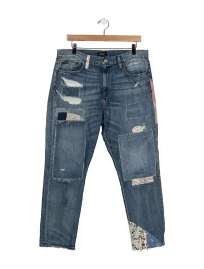 Pre-owned Polo Ralph Lauren Mid-rise Straight Leg Jeans In Blue