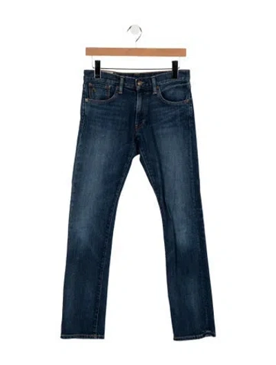 Pre-owned Polo Ralph Lauren Mid-rise Straight Leg Jeans In Blue