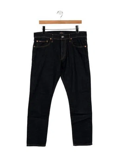 Pre-owned Polo Ralph Lauren Mid-rise Straight Leg Jeans In Blue