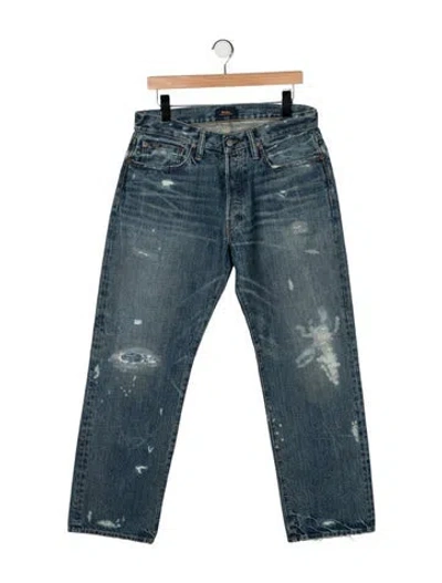 Pre-owned Polo Ralph Lauren Mid-rise Straight Leg Jeans In Blue