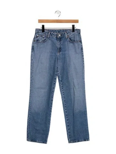 Pre-owned Polo Ralph Lauren Mid-rise Straight Leg Jeans In Blue