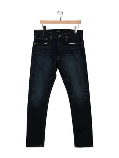 Pre-owned Polo Ralph Lauren Mid-rise Straight Leg Jeans In Blue