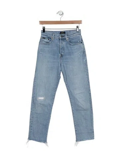 Pre-owned Polo Ralph Lauren Mid-rise Straight Leg Jeans In Blue