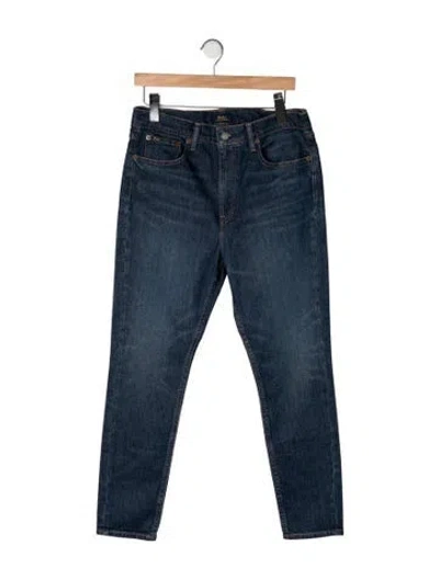 Pre-owned Polo Ralph Lauren Mid-rise Straight Leg Jeans In Blue