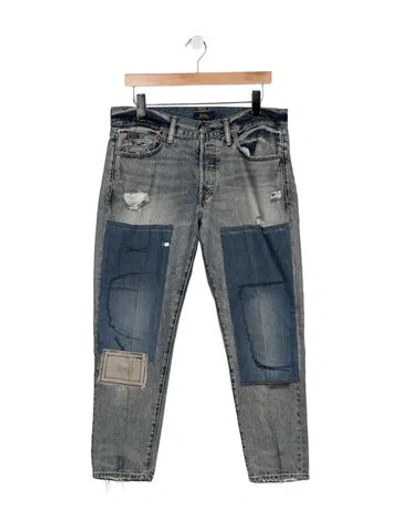 Pre-owned Polo Ralph Lauren Mid-rise Straight Leg Jeans In Blue