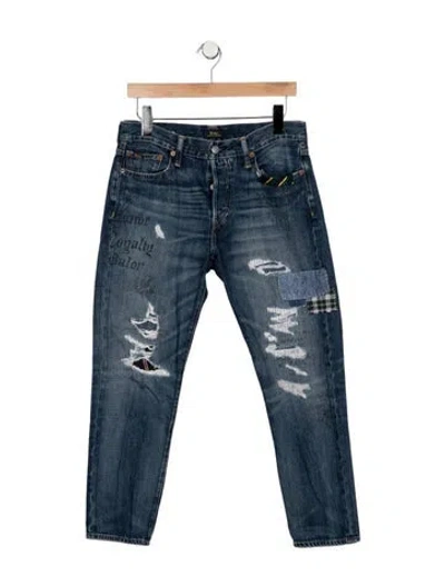 Pre-owned Polo Ralph Lauren Mid-rise Straight Leg Jeans In Blue