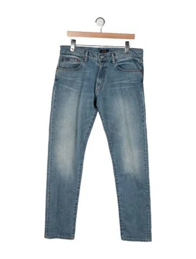 Pre-owned Polo Ralph Lauren Mid-rise Straight Leg Jeans In Blue