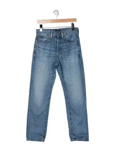 Pre-owned Polo Ralph Lauren Mid-rise Straight Leg Jeans In Blue