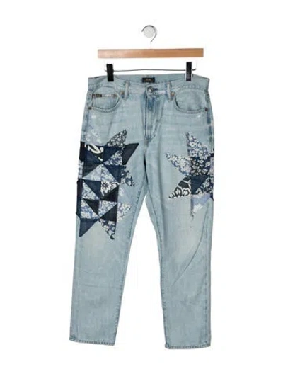 Pre-owned Polo Ralph Lauren Mid-rise Straight Leg Jeans In Blue