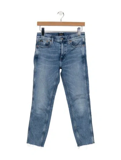 Pre-owned Polo Ralph Lauren Mid-rise Straight Leg Jeans In Blue