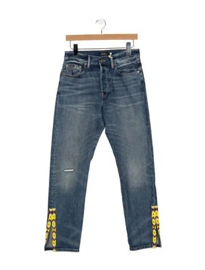 Pre-owned Polo Ralph Lauren Mid-rise Straight Leg Jeans In Blue