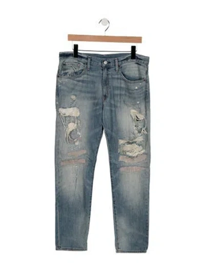 Pre-owned Polo Ralph Lauren Mid-rise Straight Leg Jeans In Blue