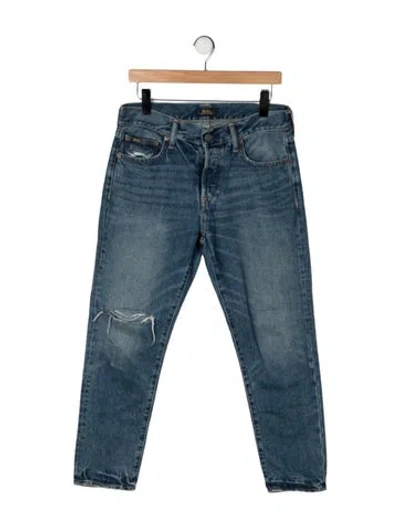 Pre-owned Polo Ralph Lauren Mid-rise Straight Leg Jeans In Blue