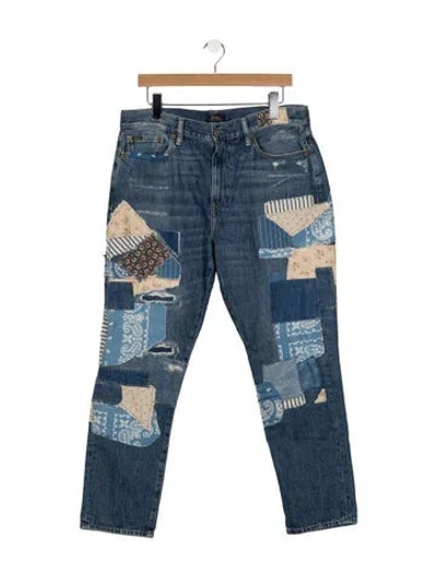 Pre-owned Polo Ralph Lauren Mid-rise Straight Leg Jeans In Blue