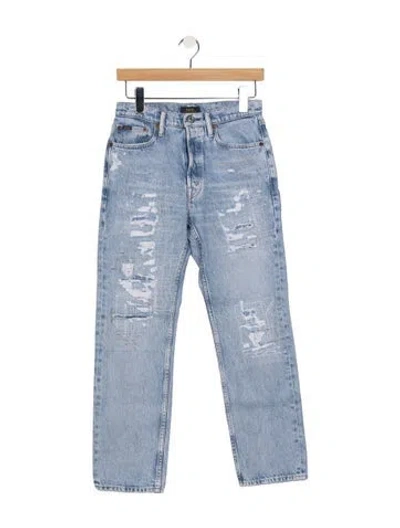 Pre-owned Polo Ralph Lauren Mid-rise Straight Leg Jeans In Blue