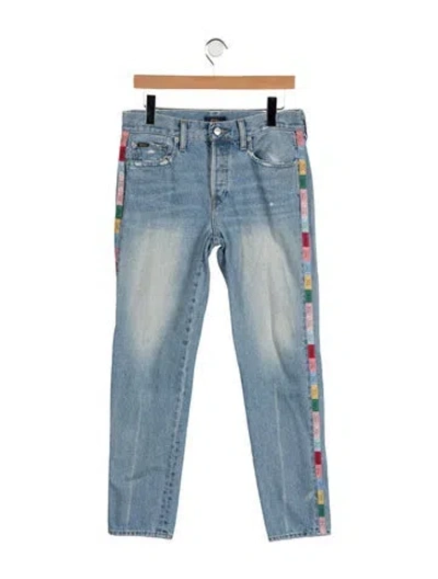 Pre-owned Polo Ralph Lauren Mid-rise Straight Leg Jeans In Blue