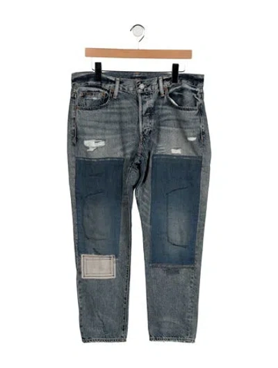 Pre-owned Polo Ralph Lauren Mid-rise Straight Leg Jeans In Blue