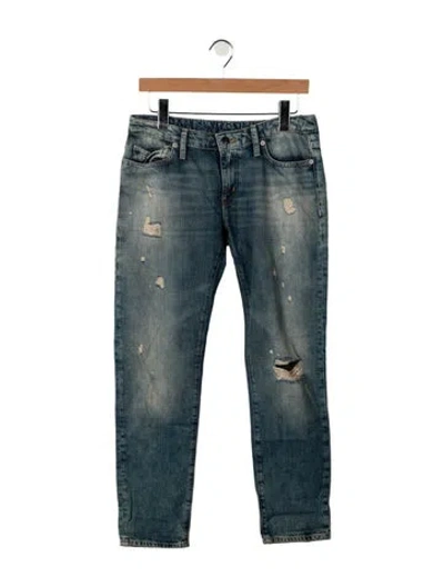 Pre-owned Polo Ralph Lauren Mid-rise Straight Leg Jeans In Blue