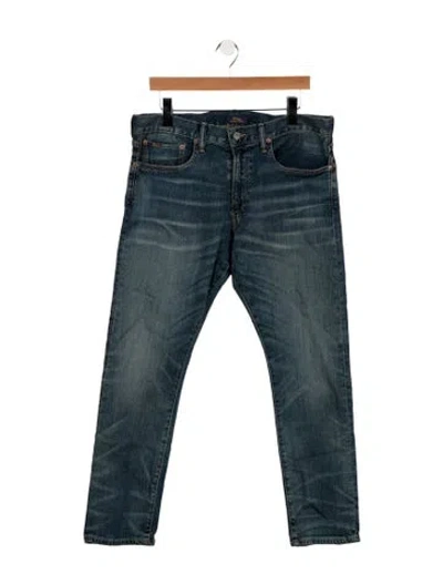 Pre-owned Polo Ralph Lauren Mid-rise Straight Leg Jeans In Blue