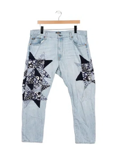 Pre-owned Polo Ralph Lauren Mid-rise Straight Leg Jeans In Blue