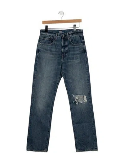 Pre-owned Polo Ralph Lauren Mid-rise Straight Leg Jeans In Blue