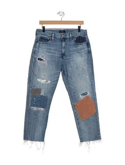 Pre-owned Polo Ralph Lauren Mid-rise Straight Leg Jeans In Blue