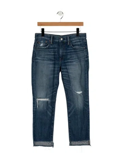 Pre-owned Polo Ralph Lauren Mid-rise Straight Leg Jeans In Blue