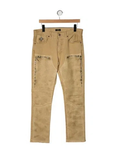 Pre-owned Polo Ralph Lauren Mid-rise Straight Leg Jeans In Neutral
