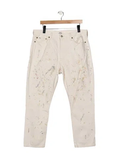 Pre-owned Polo Ralph Lauren Mid-rise Straight Leg Jeans In Neutrals