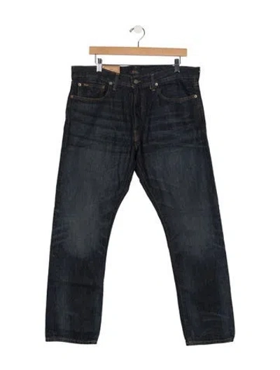 Pre-owned Polo Ralph Lauren Mid-rise Straight Leg Jeans W/ Tags In Blue