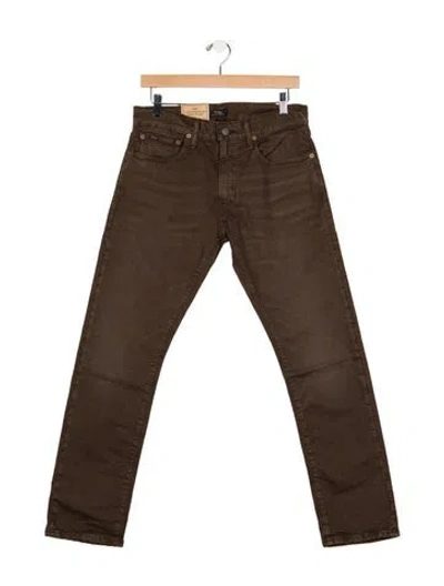 Pre-owned Polo Ralph Lauren Mid-rise Straight Leg Jeans W/ Tags In Brown