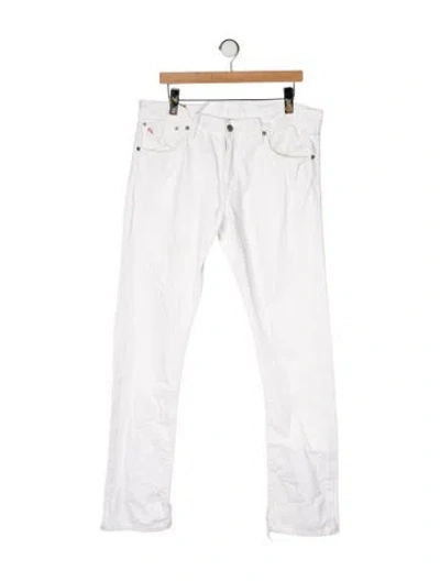Pre-owned Polo Ralph Lauren Mid-rise Straight Leg Jeans In White