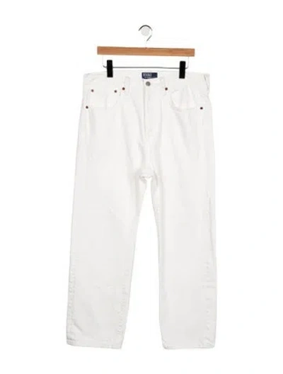 Pre-owned Polo Ralph Lauren Mid-rise Straight Leg Jeans In White