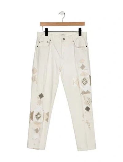 Pre-owned Polo Ralph Lauren Mid-rise Straight Leg Jeans In White
