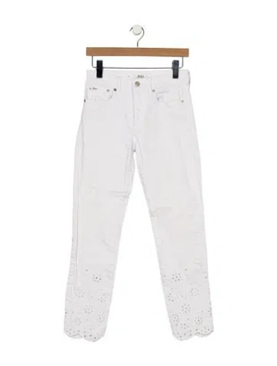 Pre-owned Polo Ralph Lauren Mid-rise Straight Leg Jeans In White