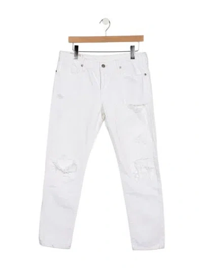 Pre-owned Polo Ralph Lauren Mid-rise Straight Leg Jeans In White