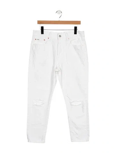 Pre-owned Polo Ralph Lauren Mid-rise Straight Leg Jeans In White
