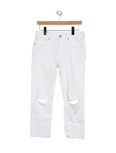 Pre-owned Polo Ralph Lauren Mid-rise Straight Leg Jeans In White