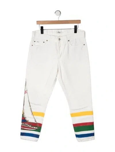 Pre-owned Polo Ralph Lauren Mid-rise Straight Leg Jeans In Yellow