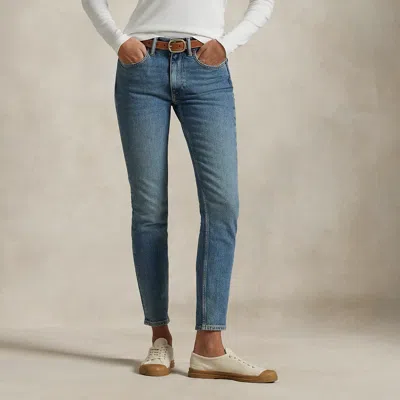 Polo Ralph Lauren Mid-rise Super-slim Jean In Antares Wash In Blue