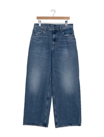 Pre-owned Polo Ralph Lauren Mid-rise Wide Leg Jeans In Blue