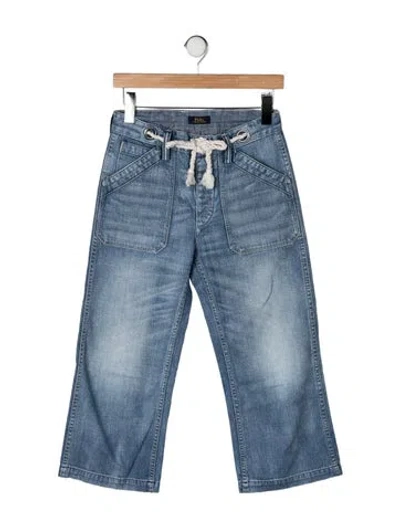 Pre-owned Polo Ralph Lauren Mid-rise Wide Leg Jeans In Blue